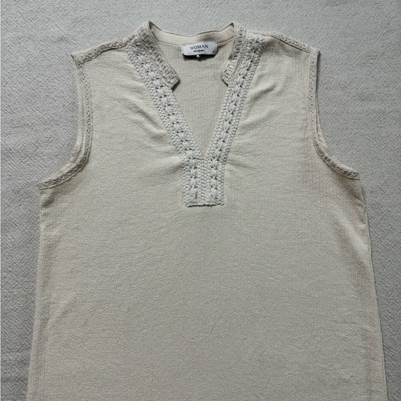 El Corte Ingles Cream‎ Boho Crochet Trim Beach Midi Dress S - Picture 3 of 8